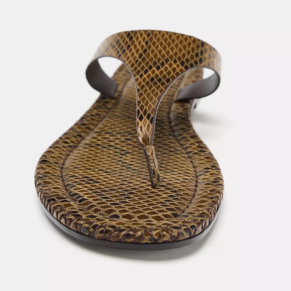 NEW! Zara Snake Print Women's Sandals Size 38 or 7.5 (US) - Picture 3 of 8
